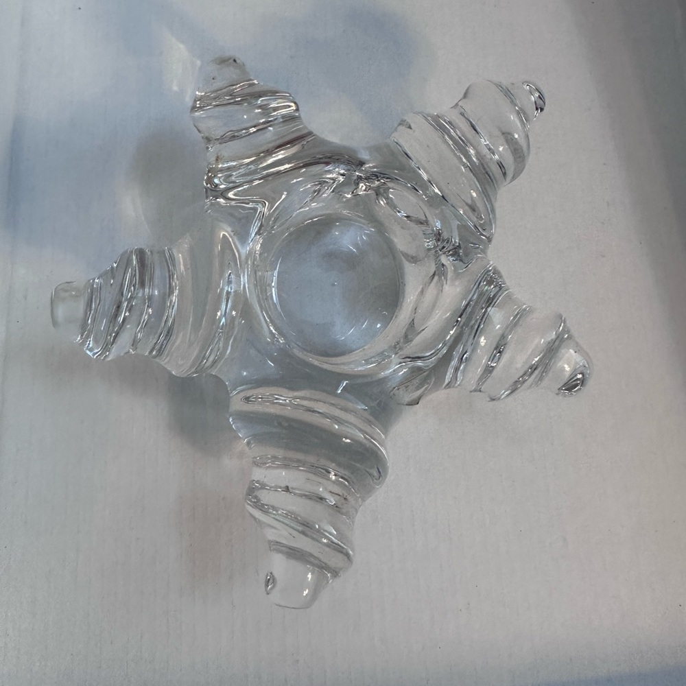 Orrefors Swirly Starfish Crystal Candle Votive. RARE
